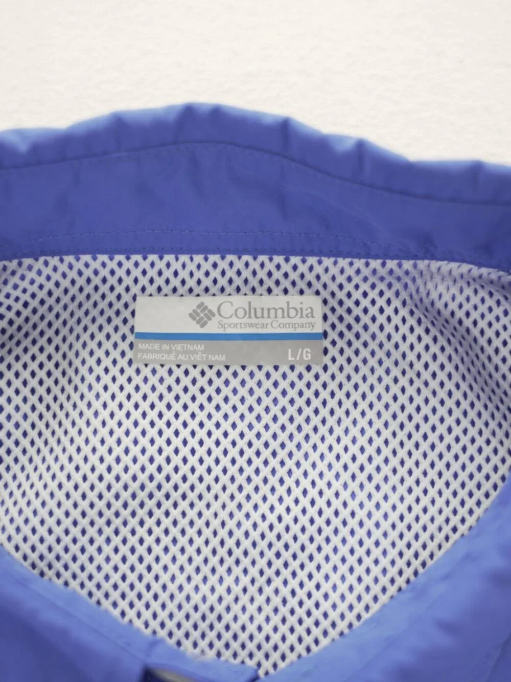 Columbia PFG Shirt Mens L Blue 100% Polyester Omni Shade Vented Fishing Ocean - Picture 3 of 10